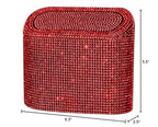 Sparkly Car Trash Car,Hanging Garbage Can with Lid Bling Rhinestone Trash Bin,Litter Container for Vehicle,Office,Home (Red)