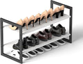 2-Tier Shoe Rack for Closet & Entryway, Stackable Shoe Organizer, Screw-Fastened Metal Frame for Less Wobble, Heel-Friendly N