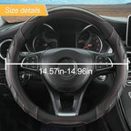 Leather Steering Wheel Cover, Auto Car Stretch Steering Wheel Protector, Universal 15 Inch Anti-Slip Breathable Odorless Stee