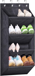 SLEEPING LAMB Over the Door Shoe Rack for Closet, Short Hanging Shoe Organizer with Large Deep Pockets, Narrow Door Sneaker S