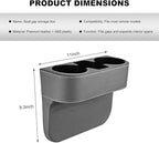 Car Seat Gap Filler Organizer, Multifunctional Auto Console Side Storage Box with Cup Holder, Universal PU Leather Cup Holder Front Seat Crevice Filler for Car Truck SUV (Gray)