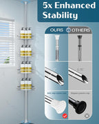 SEIRIONE Rustproof Shower Corner Caddy Organizer for Bathroom, 4 Adjustable Shelves with Tension Pole, for Bathtub Shampoo Ac