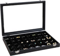 Wudygirl Jewelry Organizer 40 Grid Earring Holder Organizer with Clear Lid Jewelry Box for Rings Earrings Bracelets Storage D