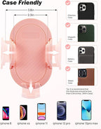 JOYTUTUS Cup Holder Phone Mount for Car, Car Cellphone Large Adapter Long Arm with 360 Degree Rotation, Compatible iPhone, Samsung & All Smartphones,Pink,1 Pack