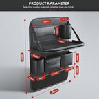 Popular Items Rear Seat Organizer, Premium Waterproof PU Leather Car Seat Back Pocket with Stain Proof iPad Storage, Black
