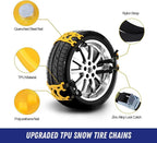 Jeremywell 6 PCS Car Snow Chains for TWO TIRES Emergency Anti Slip for Most Cars/SUV/Trucks, Winter Universal Security Chains