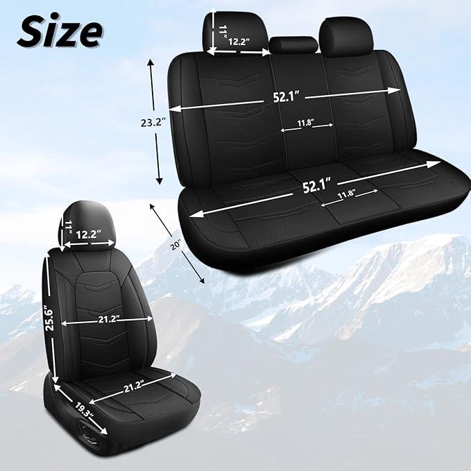 Car Seat Covers,Leather Car Seat Covers,Breathable and Sporty Car Seat Cover,Universal Fit Automotive Seat Covers for Car SUV