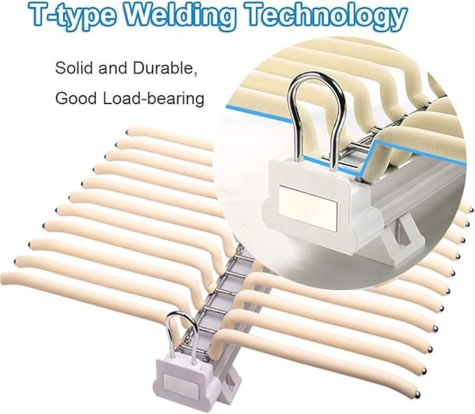 Pull Out Clothes Rail Extendable Wardrobe Rail Tube Rod - Steel Pull Out Pants Rack Pants Hanger Bar 22 Arms, Extendable Clos