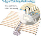 Pull Out Clothes Rail Extendable Wardrobe Rail Tube Rod - Steel Pull Out Pants Rack Pants Hanger Bar 22 Arms, Extendable Clos