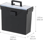 IRIS USA Slim Portable Letter/Legal File Tote Box, 4 Pack, BPA-Free Plastic Storage Bin with Organizer-Lid, Durable, Secure L