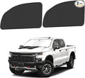 Front Side Window Sun Shade for 2019-2025 Chevy Silverado 1500, Double Cab Crew Cab 4Door, Foldable Window Sunshade Sun Visor Protector, Side Window Shades Sun Shield Blocks UV Rays, Pack of 2