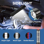 SINSEN Car Safety Hammer Flashlight, Tactical Emergency Rescue Tool, LED High Lumens Rechargeable Solar Powered Escape Kit, W