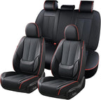 Coverado Seat Covers, Car Seat Covers Full Set, Leather Seat Covers for Cars, Car Seat Protector, Black Car Seat Covers Front
