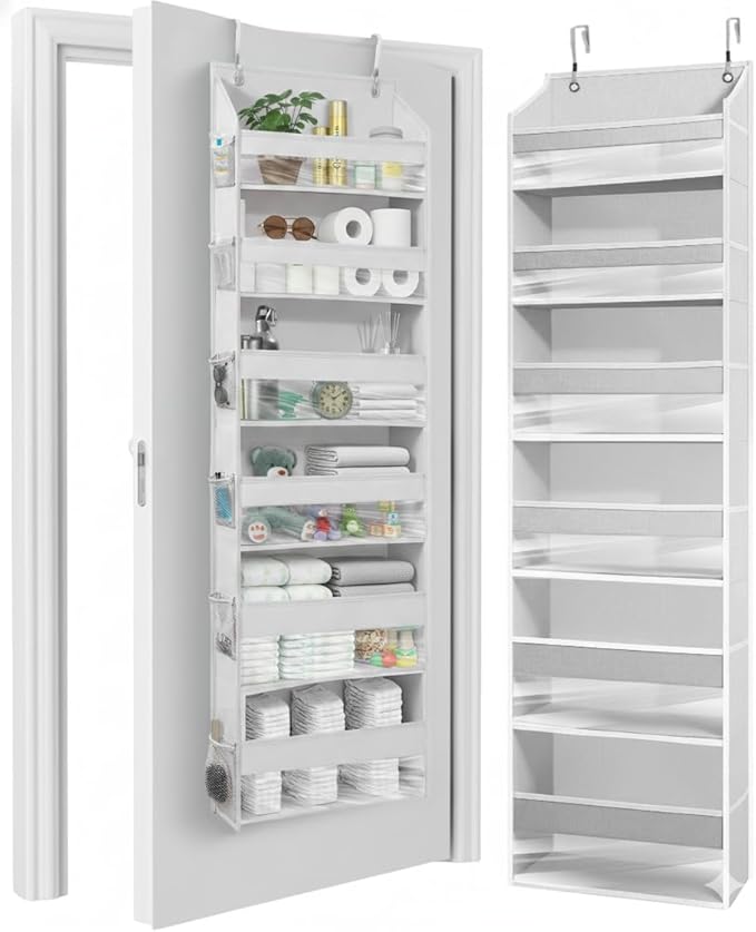 HOMELUX THEORY UPGRADED 6 Tiers Over The Door Organizer Hanging - 100D EXTRA THICK & 50lbs HUGE CAPACITY, 12 Side Mesh Pocket