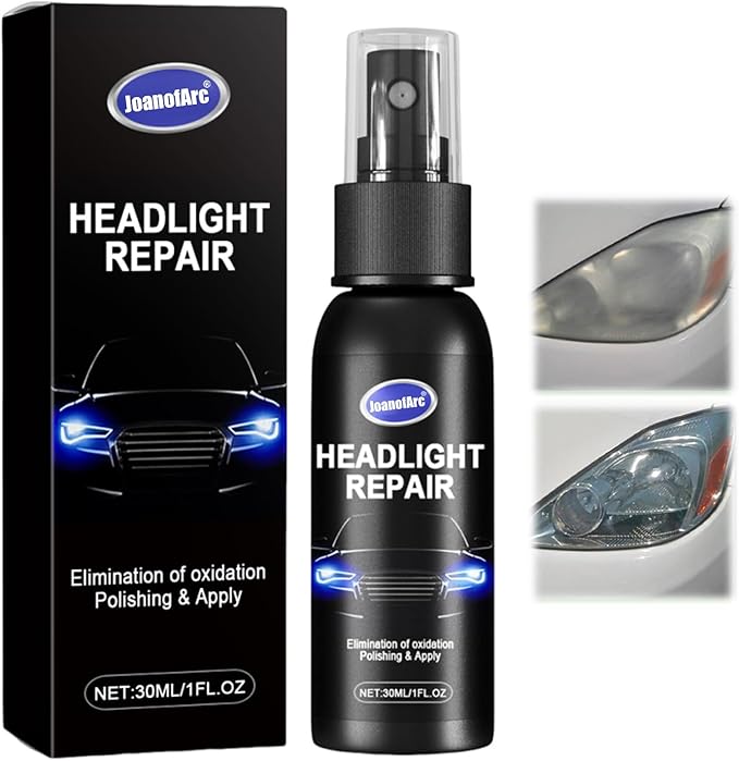 JoanofArc Automotive Headlamp Restoration Fluid, Headlight Restoration Coating Spray, Headlight Restoration for Foggy Yellowing Oxidation, Multifunctional Headlight Cleaner for Automotive Repair