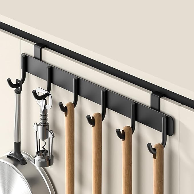 2 Pack Over The Cabinet Door Hook - for Doors up to 3/4''(2cm) Thickness, Back of Cabinet Door Rack Hanger Organizer for Coat