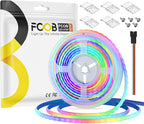 WS2812B Addressable LED Strip 16.4ft 160LEDs/m High Density 5V RGB Individual Lighting 800 ICS Flexible 5mm COB Uniform Light for Bedroom Car Decor | No Controller/Adapter