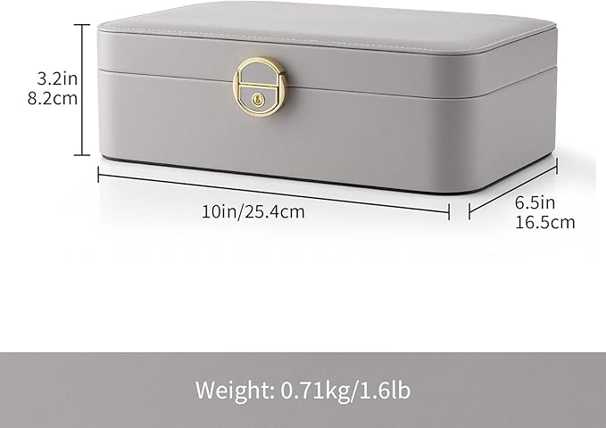 Vlando Jewelry Boxes for Women,2 Layers Jewelry Box with Lock,Birthday Gifts for Women Girls,Jewelry Organizers for Earrings 