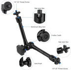 Camera Suction Cup Mount Compatible with GoPro Hero/Insta 360/DJI OSMO/AKASO/DSLR/Camcorder Devices,Magic Arm Car and Boat Windshield Window Mount,4.5" Air Pump Vacuum Suction 10" Aluminum Alloy Arm