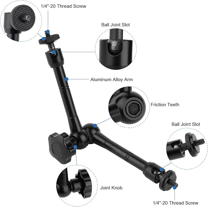 Camera Suction Cup Mount Compatible with GoPro Hero/Insta 360/DJI OSMO/AKASO/DSLR/Camcorder Devices,Magic Arm Car and Boat Windshield Window Mount,4.5" Air Pump Vacuum Suction 10" Aluminum Alloy Arm