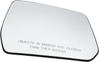 Right Passenger Side Heated Mirror Glass Compatible with 2017-2023 GMC Acadia, 2018-2023 Chevrolet Traverse, Replacement Without Blind Spot & Auto-Dimming