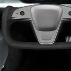 MEWANT Hand Stitched Tesla Model S Yoke Real Leather Steering Wheel Cover Wrap for Tesla Model S 2021-2023 / Model X 2021-2023 Tesla Yoke Steering Wheel Accessories