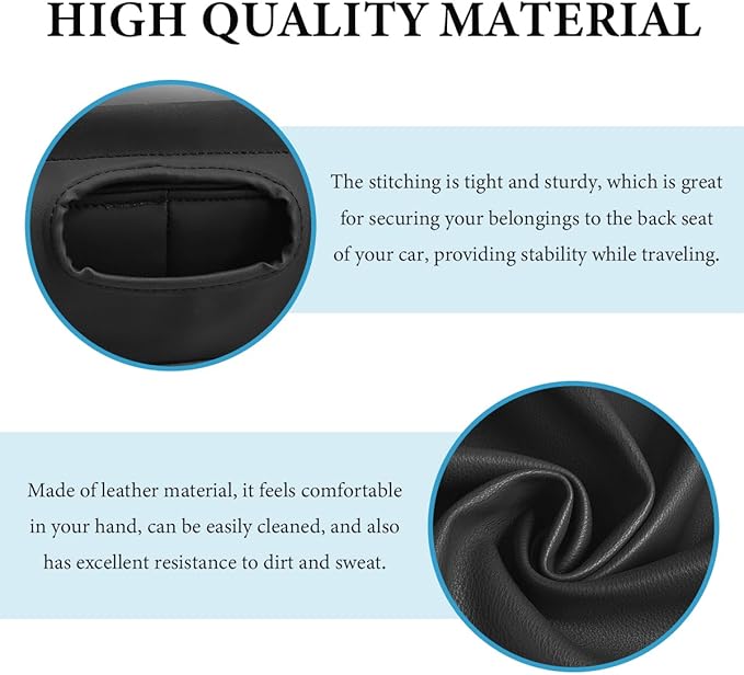 Car Back Seat Organizer, Leather Automotive Rear Seat Couch Cup Holder Expander Tray, Vehicle Cup Holder Tray Holds Snacks Remotes Phones for Truck RV Boat Couch Pillow Bed