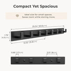GWAAZXGZ Black Wall Mounted Coat Rack- 2 Modular Rails (25'' Total), 8 Right-Angle Hooks, Modern Organizer for Entryway, Bath