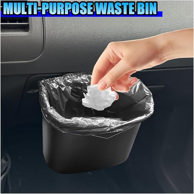 Mini Car Trash Can - Leak-Proof Hanging Car Garbage Can Auto Trash Bag Organizer - Small Garbage Bin Container Vehicle Glove Box Storage Accessories for Cars Home Office (GloveBox)