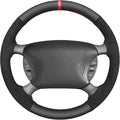 MEWANT Hand Sewn Steering Wheel Cover Wrap for Ford Mustang 1994-2004 Steering Wheel Accessories for Ford Mustang 1994-2004
