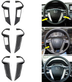 Carbon Fiber Style Steering Wheel Trim Cover Frame ABS Decal Interior Moulding AccessoriesFit for Honda Accord 2008 2009 2010 2011 2012 (Button on The Left Side)