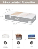 StorageWorks Underbed Storage Bins with Under Bed Storage with Lid