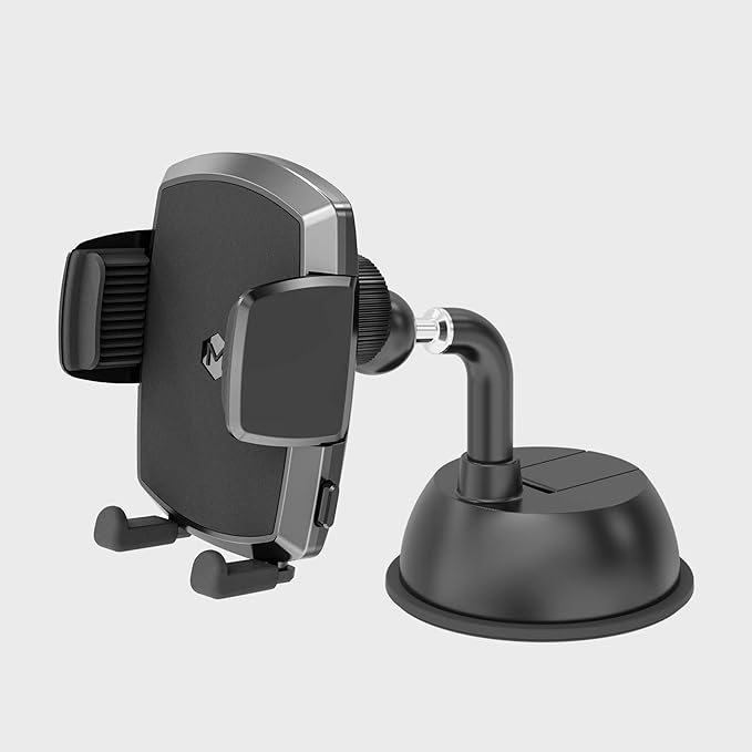 Simple Cradle Dash Mount - Upgraded Hands-Free Car Phone Holder - Thick Case Friendly Phone Holder for Car - Mount for Dash - Compatible with iPhone & Android – Black