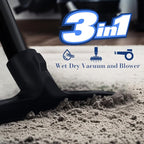 Koblenz Wet Dry Vacuum Cleaner, 9.0 Gallon Tank, 5.0 HP Powerful Vacuum for Dry and Wet Messes, Vacuum Cleaner and Blower, Ac