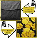 NGIL Extra Large Utility Tote Reusable Grocery Organizing Bag Oversized Collapsible for Storage, Picnic,Car, Beach (Softball-black)