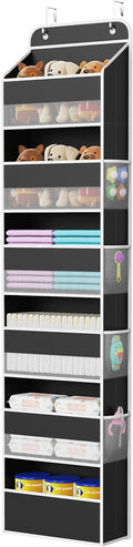 Univivi Door Hanging Organizer Nursery Closet Cabinet Baby Storage with 6 Large Compartments and 8 Side Pockets for Cosmetics