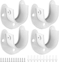 4 Packs Stainless Steel Closet Rod End Supports 1-1/3 Inch Wardrobe Bracket Heavy Duty Closet Pole Sockets Flange Rod Holder,