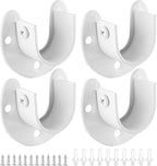 4 Packs Stainless Steel Closet Rod End Supports 1-1/3 Inch Wardrobe Bracket Heavy Duty Closet Pole Sockets Flange Rod Holder,