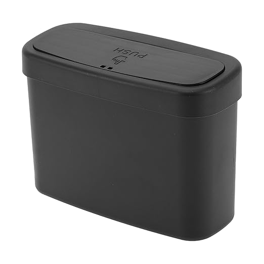 Car Trash Can Car Door 6.3" Length 2.8" Width 4.7" Height Auto Trash Bin Plastic Black Hanging