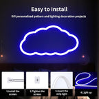 iNextStation 12V Blue LED Strip Lights 16.4FT, Flexible Silicone Neon Rope Light with Power Adapter, Waterproof, Cuttable, Dimmable & Linkable, LED Lights Strip for Bedroom, Kitchen(with Plug)