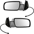 TRQ 2 Piece Driver and Passenger Side Mirror Assembly Set Electric Adjustment Non-Heated No Memory Chrome Compatible with 198