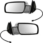 TRQ 2 Piece Driver and Passenger Side Mirror Assembly Set Electric Adjustment Non-Heated No Memory Chrome Compatible with 198