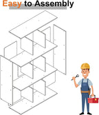 Sweetcrispy 9 Cube Storage Organizer - Open Cube Bookshelf with 5 Removable Back Panels, Display Storage Bookcase for Living 
