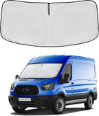 for Ford Transit 2015-2024 2025 2026 Windshield Sun Shade - Custom Fit Front Window Shade Transit Accessories Wagon XL,Wagon XLT Cargo Vehicle,Connect Van XL Foldable Sunshade Blocks UV Rays