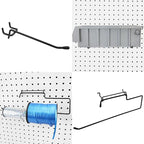 G.CORE Peg Board Organizer 21 Pack, Pegboard Accessories with Baskets Cups Hooks - 1/8" & 1/4" Peg Board Wall Tool Organizers