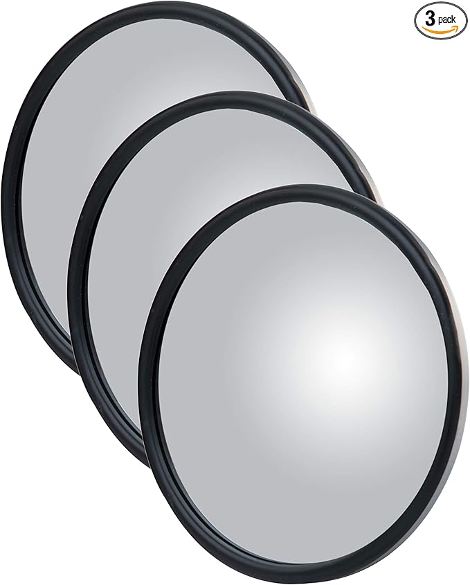 RETRAC 610148 5-Inch Stainless Steel Center-Mount Convex Mirror Head with J-Bracket, Universal Driver or Passenger Side (Pack of 3)