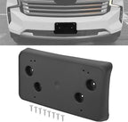 Front Bumper License Plate Frame Bracket Compatible with Chevy Suburban Tahoe 2021 2022 2023 2024, Black License Frame Holder