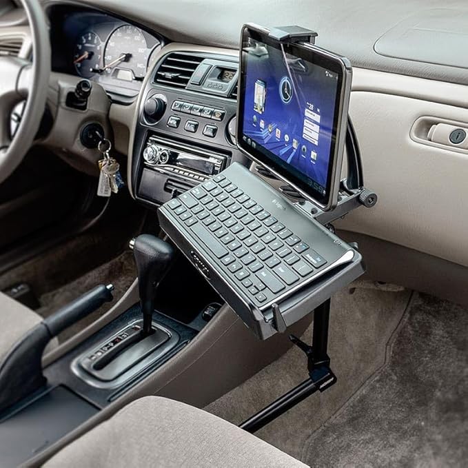 ARKON Mounts -Tablet And Keyboard Tray Combo Car Mount | Tablet Holder For Car | Professional-Grade Durability | Easy Installation | Keyboard Tray | Fits iPad and Samsung Tablets