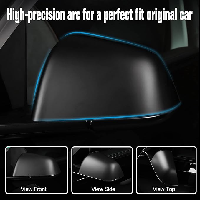 Model Y Side Mirror Cover, Mirror Cap 2 PCS Matt Black Rearview Mirror Cover for Model Y (2021-2024)