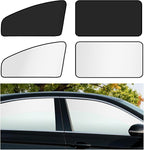 XCBYT Car Window Shades for Side Windows, 4 Pack Universal Sun Shades with Reflective Silver & Black Privacy Layer, UV Heat Blocker Car Curtains for Camping, Travel & Privacy (Silver)